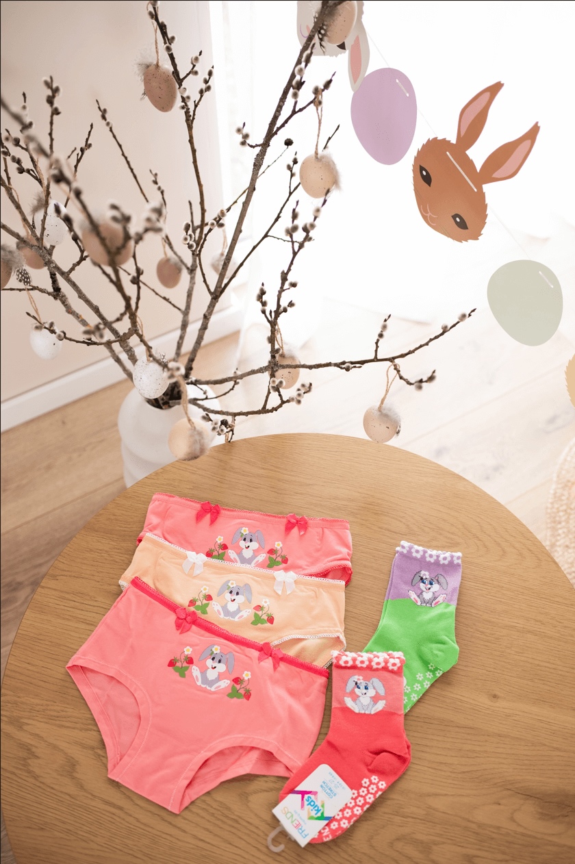 Girls boyshorts with bunny print